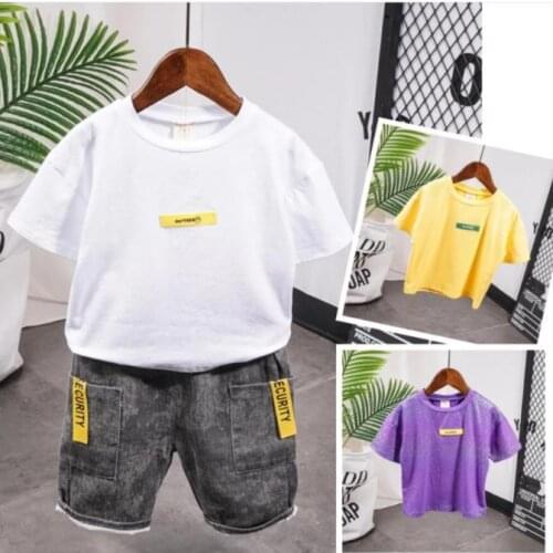 Childrens Clothing Set 2-7Year Summer Baby Boys Clothes Set Boy A shiny T-shirt For Boys Girls T-Shirts + Shorts 2pcs Boys Set