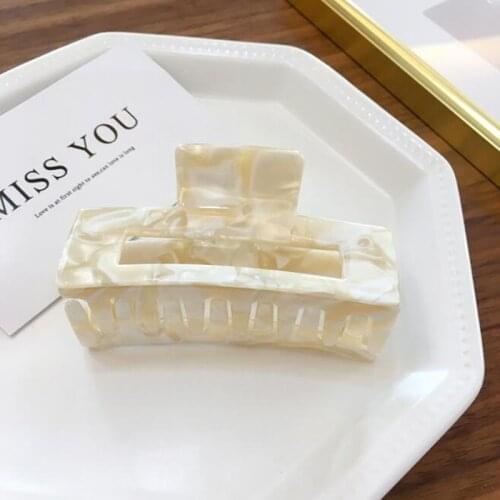 Korean Rectangle Acrylic Marble Hair Claws Cellulose Acetate Hair Clip Hairpins for Women Girls Hair Crab Clamp Hair Accessories