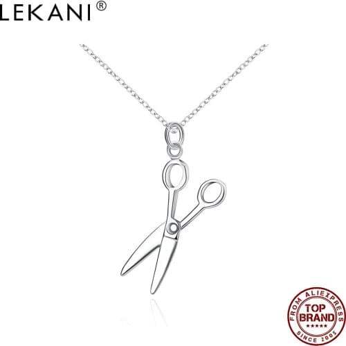 LEKANI Anniversary Scissors Pendant For Women And Men White Creativity Personality Pendants Unisex Fashion Jewelry Wholesale