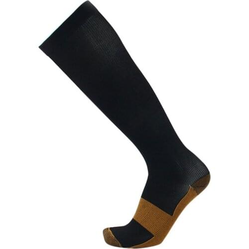 Knee High Copper Compression Socks Long Nylon Anti-Fatigue Leg Calf Foot Graduated Support Mens Womens S-XXL medias rodilla man