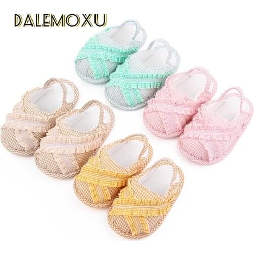 Slippers For Baby Born Striped Lace Cotton Baby Moccasins Shoes Toddler Non-slip Flat Soft Sole Infant First Walkers 0-18M