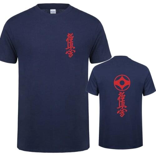 Summer Kyokushin Karate T Shirts Cool Printed Mens Short Sleeve Cotton Japan Karate T-shirt Man Funny Tee Shirt OT-602