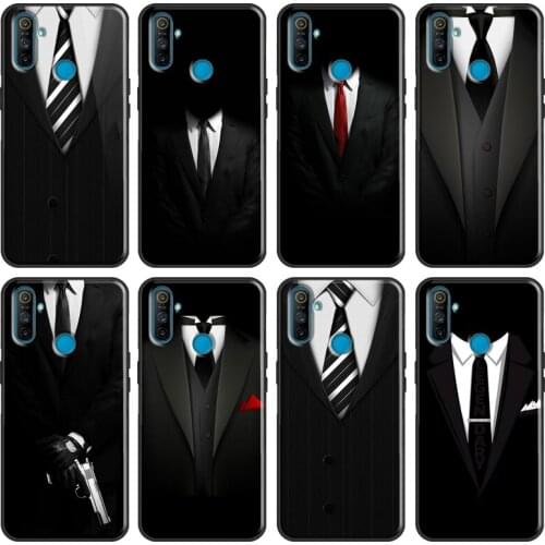 Man Suit Shirt Tie Soft For OPPO Realme 7 Pro 6 X7 X50 C11 C3 GT Case For OnePlus Nord 8T 7T 8 Pro Phone Cover