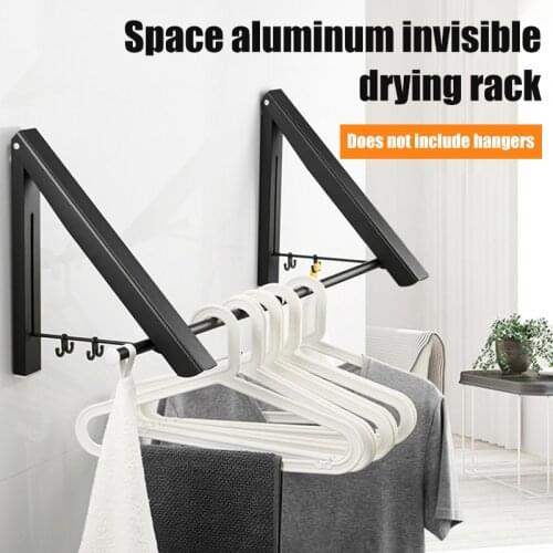 Newly Folding Clothes Hanger Foldable Multifunction Wall Mounted Clothes Rail Drying Rack