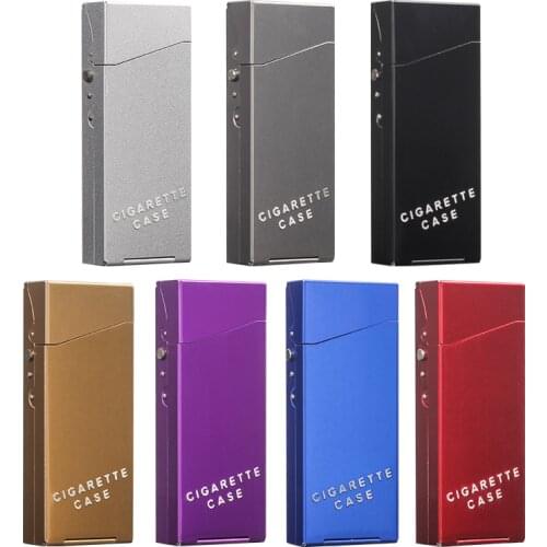 New 1pcs - aluminium alloy women cigarette case hold 20pcs womens Slim cigarettes Cigarette box /holder 6 Colors