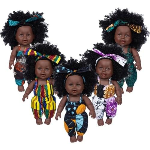 2020 New 35CM African Doll Christmas Best Gift For Baby Girls Black Toy Mini Cute Explosive hairstyle Doll Children Girls