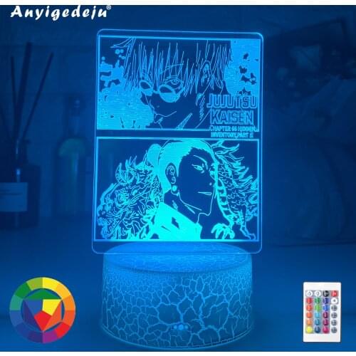 New Anime Lamp Jujutsu Kaisen Led Night Light for Bedroom Decor Night Lamp Jujutsu Kaisen Gift Acrylic Neon 3d Lamp Dropshipping