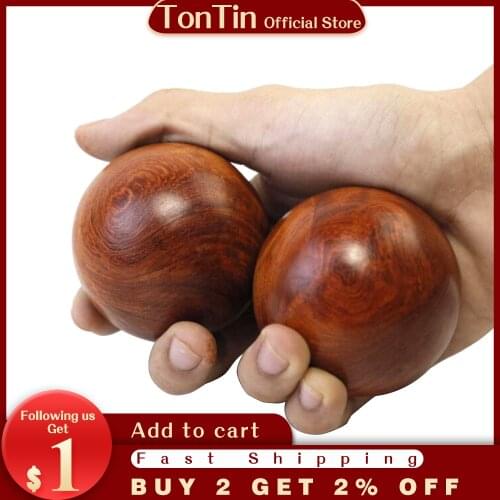 Wholesael and Retail Rosewood Massage relax Healthcare fitness ball Hand Healthy Tool 2pieces in 1 lot