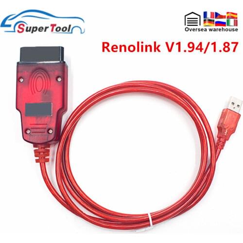 Renolink V1.87 For Renault ECU Programmer Reno Link 1.52 OBD2 Car USB Diagnostic Cable For Renault Key Program/Airbag Reset Tool