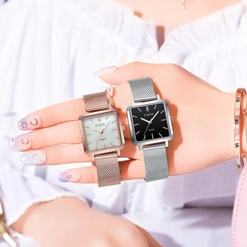 Luxury female watch temperament white collar square ladies watch high quality female watch