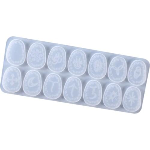 Rune Divination Casting Silicone Mould DIY Crafts Plaster Soap Making Tool Crystal Epoxy Resin Mold