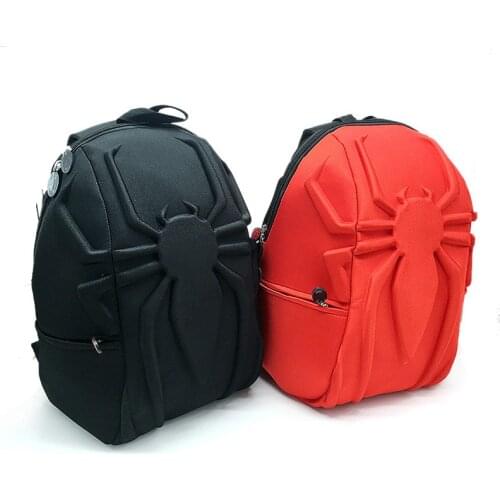 Spiderman Disney 3D Stereo Aldult Backpack Anime Figure Marvel Laptop Cool Bag Creative Mens and Womens Fashion Black Red Bags