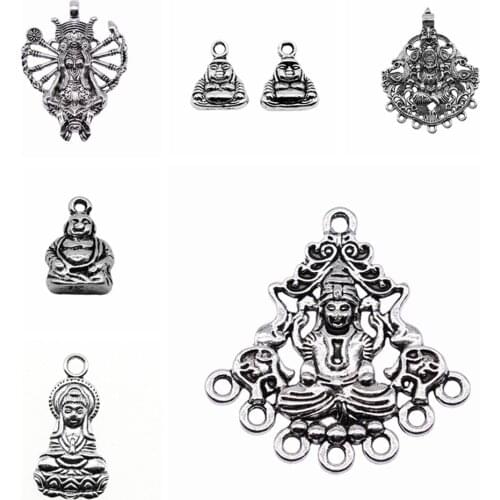 Sejuani diy charms for jewelry making kit pendant for bracelet jewelry accessories Double-Sided Buddha Statue Tag Charms