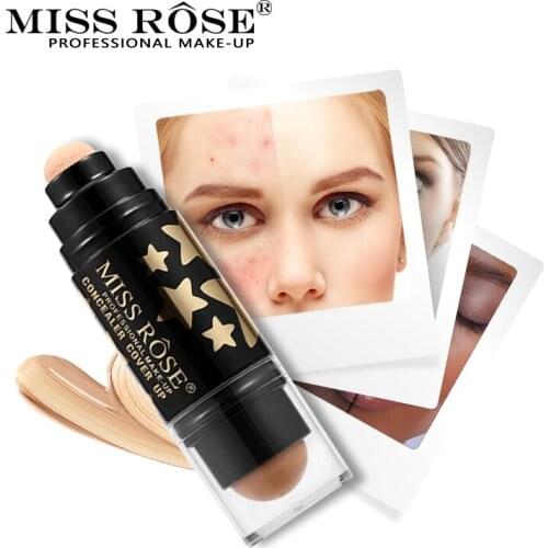 Miss Rose Double Head Sponge Concealer Stick Natural Brighten Whitening Face Makeup Base Foundation Cream