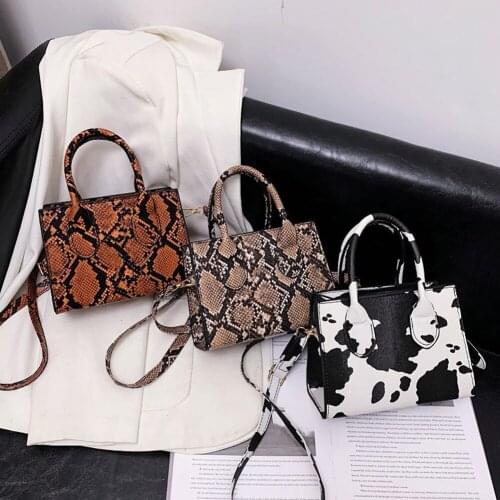 New Fashion Women Handbags Animal Pattern PU Leather Shoulder Portable Handle Messenger Bag Youth Female Versatile Shopper Bags