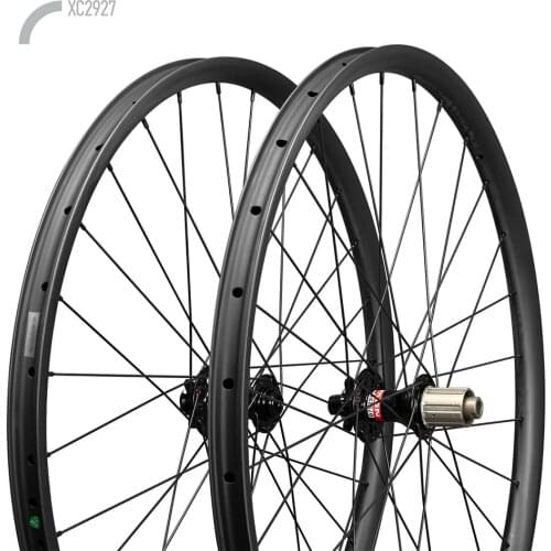 Bicycle 29er MTB Carbon Wheelset XC2927 Carbon Wheels 15*100 12*142 27mm Width tubeless ready