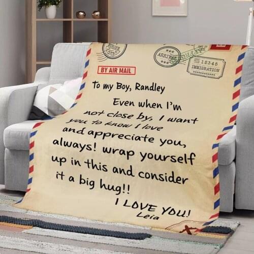 Upetstory Vintage Letter Fleece Blanket Warm Bedroom Throw Blanket on Bed Sofa Bedding Travel Sherpa Blankets for Adult Kids