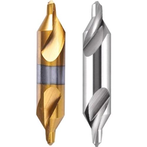 A-Type Center Drill Centering Drill Spiral Flute Stainless Steel Centering Drill Titan-Plated Cobalt-Containing High-Speed Steel