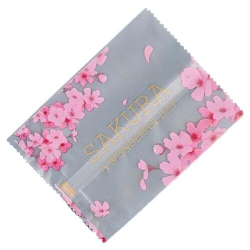 Y1UU 50g Moon Cake Packaging Bag 100 Pcs with Printing Frosted Cherry Blossom for Packaging Candy Cookies Bakery Party Favo