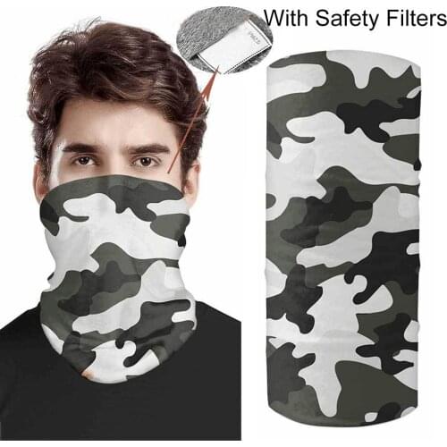 Anti Dust UV Breathable Neck Gaiter Scarf Bandana Headband Filter Face Cover Respirator for Summer Stop The Flying Spit