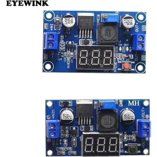 1pcs LM2596 DC-DC adjustable step-down module with digital voltmeter display LM2596S regulated power supply module