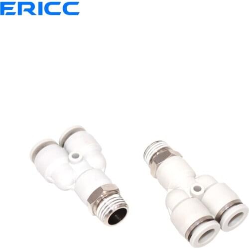 10pcs High Quality PX Y-type Three-Way Plastic Copper Quick-Plug Joint Tracheal Connector OD4 6 8 10 12mm -01 02 03 04