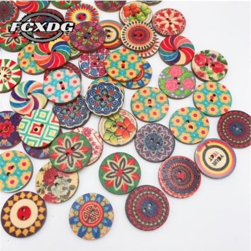 15/20/25mm 100pcs Wooden Buttons for Clothes Handmade DIY Sewing Accessories Coconut Craft Buttons Decorative Buttons for Crafts