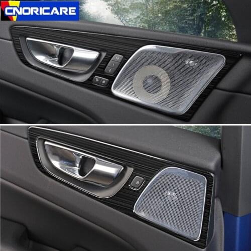 Stainless Steel Car Inner Handle Frame Decoration Cover Trim 4pcs For Volvo XC60 2018 Interior Modified Decals