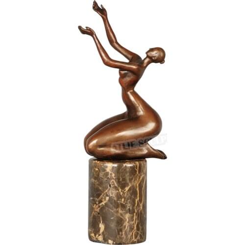 Abstract Sculpture Relax Mind Nude Female Statue Modern Art Young Woman Figurine for Indoor Decoration
