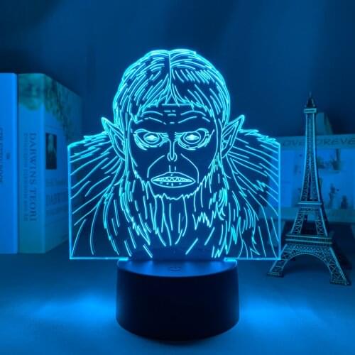 Anime Led Light Attack on Titan Beast Titan for Bedroom Decor Night Light Kid Birthday Gift Manga Shingeki No Kyojin 3d Lamp