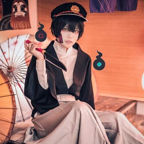 Anime Toilet-Bound Hanako-kun Tsukasa Yugi Cosplay Costumes Men Uniform Black Cosplay Kimono Halloween Carnival Fancy Suit