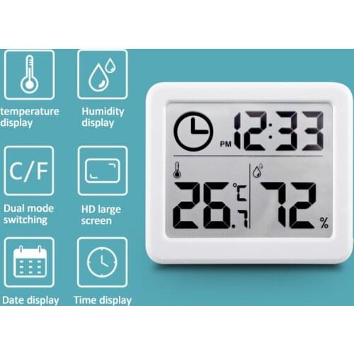 1Pcs Indoor Outdoor Digital Thermometer Hygrometer with LCD Display Temperature Humidity Meter