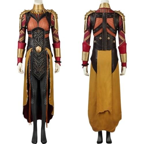 Halloween Party Panther Superheroine Cosplay Costume Okoye Role-playing Battle Outfit Full Props With Boots