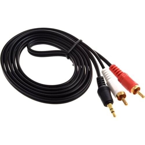 3.5mm Jack to 2 x RCA Phono o Cable Gold 1m Lead