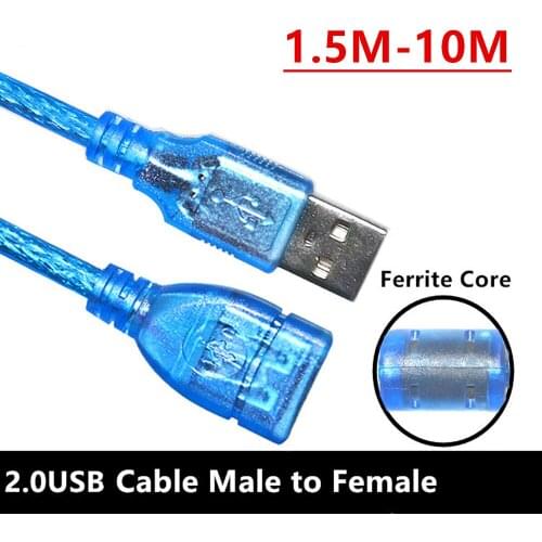 USB Extension Cable Super Speed USB 2.0 with Ferrite Core Cable Male to Female Data Sync USB 2.0 Extender Cord Extension Cable