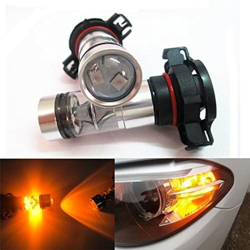 2 Pieces Yellow/Amber Led Bulbs PSY24W 75W for Audi Q5 Chrysler 300 Lincoln MKT Turn Signal Light Error-free ODB PSY24W