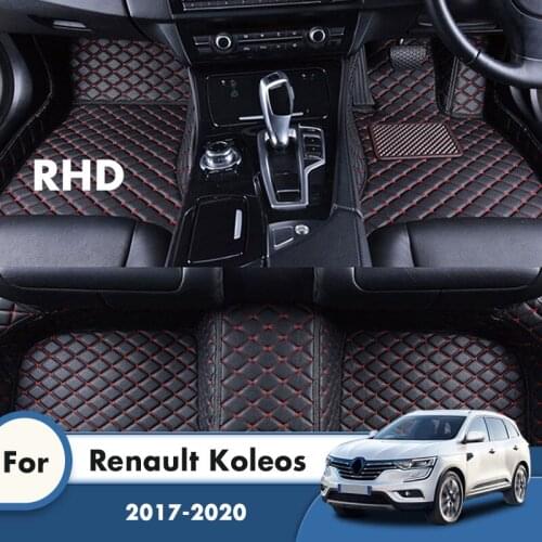 RHD Carpets Rugs For Renault Koleos 2020 2019 2018 2017 Leather Car Floor Mats Custom Auto Foot Pads Styling Automobile Cover