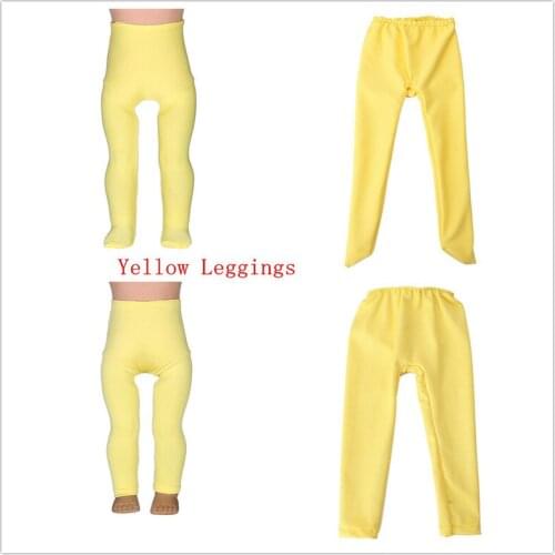 2 kinds Yellow Leggings Tight Pants Fit 18 Inches Doll Baby Doll Clothes Accessories Handmade Fashion Pants Clothe