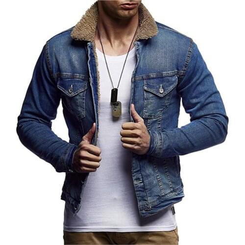 Autumn and Winter Hot Selling Thickened Lamb Wool Trend Denim Jacket Mens Denim Jacket Jean Jacket Men