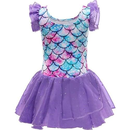 KEAIYOUHUO New Ballet Dress Gymnastics Leotards for Girls Kids Short Sleeve Ballet Dancewear Printing Skirts Kids Dance Leotards