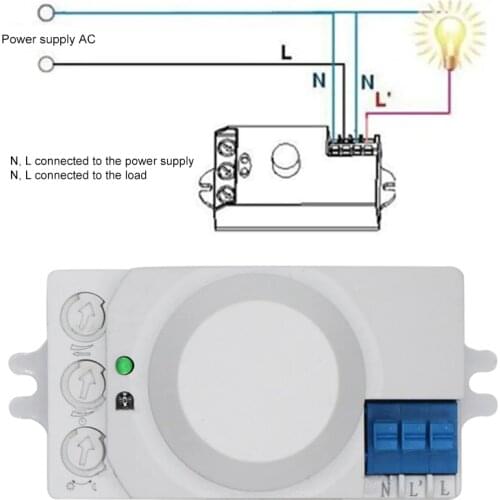 NEW 360 Degree Radar motion Sensor Light Switch Body Motion Detector Microwave Sensor Switch 5.8GHz Radar Sensor Switch
