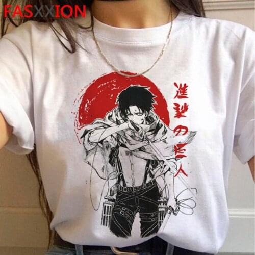 Attack on Titan Shingeki No Kyojin Levi Ackerman clothes men aesthetic harajuku vintage couple clothes japanese t-shirt vintage