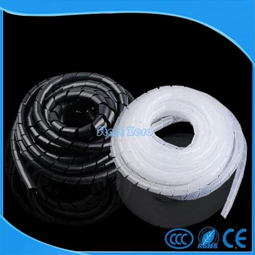 Flame retardant Black or White spiral bands diameter 12~18MM About Cable casing Cable Sleeves Winding pipe