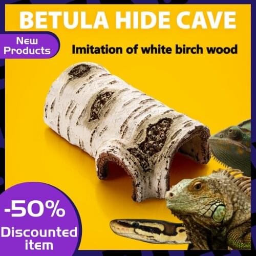 Reptile Habitat Resin Ornament Log Lizard Hideout Small Animal Cave Bark Bend Leopard Gecko Spider Snake Turtle Fish Shrimp 2021