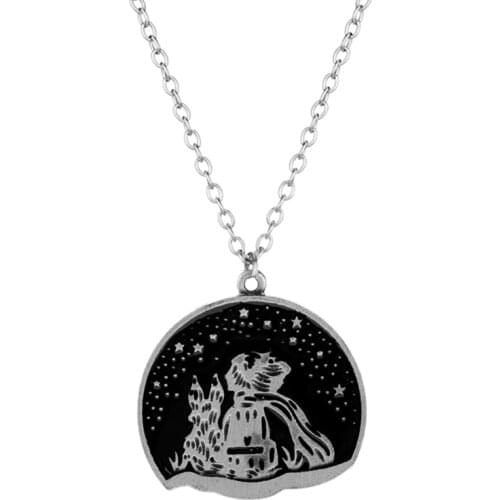 Le Petit Prince With Fox Pendant Necklace Fashion Jewelry For Women Girl Le Petit Prince Charm Necklace Metal Statement Necklace