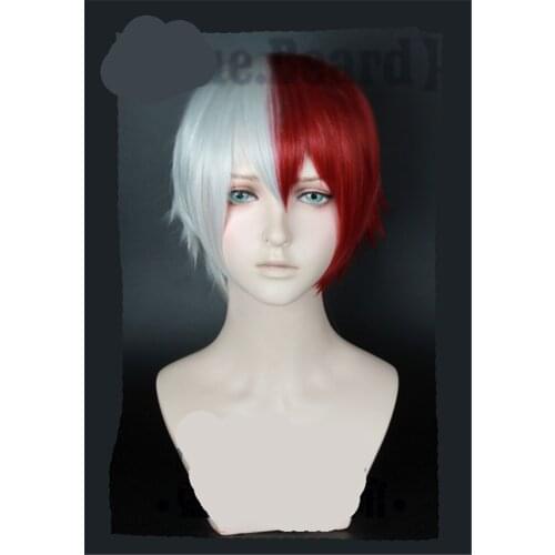 Anime My Hero Academia Todoroki Shouto Wig Heat Resistant Synthetic Hair Cosplay Costume Accessories for Men Wigs Collection 1pc