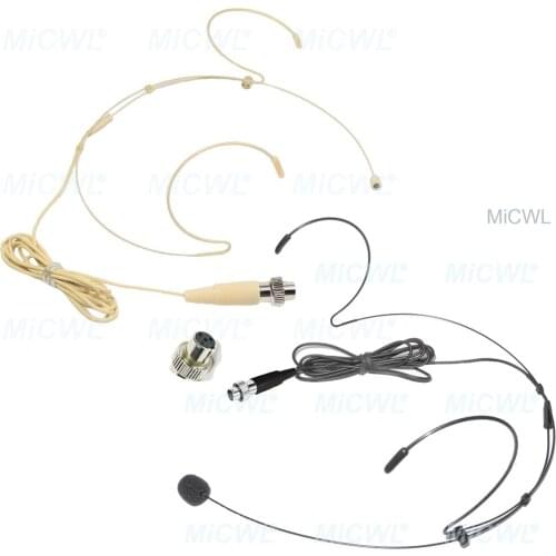 Pro ear Headset Microphone for MiPro Wireless Head earset Microphones XLR 4Pin Lock Black or Beige MiCWL B40