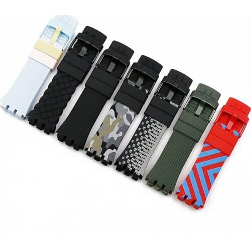 Silicone strap mens watch accessories for Swatch Touch SURW100SURB100SURB105SURR103SURB101 waterproof strap women watch band