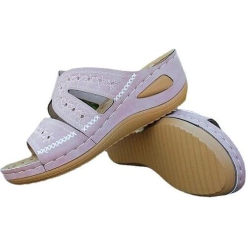 Big Size 43 Vintage Wedge Slippers Women Massage Summer Comfortable Soft Slides Sandals Ladies Female Platform Zapatos Mujer