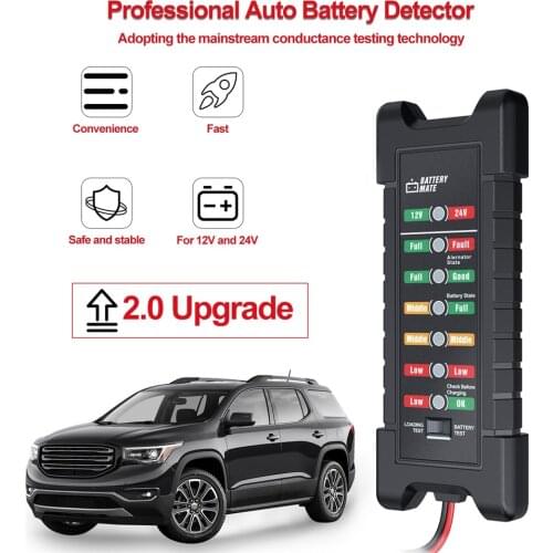 12/24V Car Battery Tester Digital Alternator Tester BM410 for Auto Car Motorcycle Display Car Vehicle BM420 Battery Testing Tool
